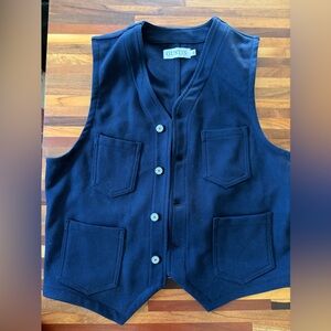 Gustin Deep Blue Buttoned Vest